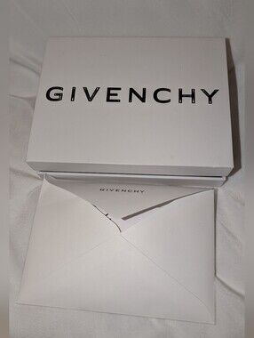 Givenchy Branded Empty Gift Box 7" x 5" x 2"  and Envelope White Black VGUC
